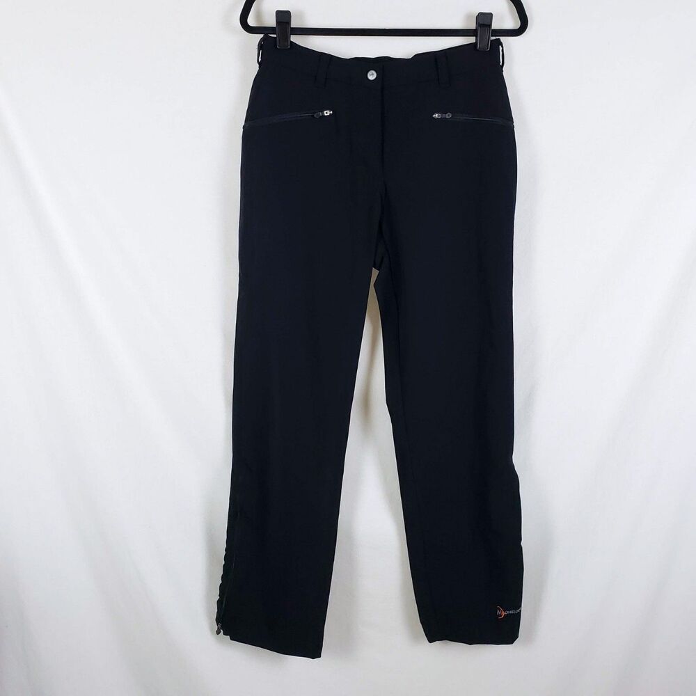 Moonstone Softshell Snow Pants Womens M Black Ski Winter Sports Zip Ankle